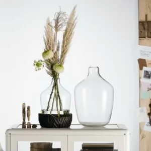 Aktion 🛒 Coupon 👍 Leonardo Vase Mit Holzsockel CASOLARE 33 Cm Schwarz 🤩 🌟 19