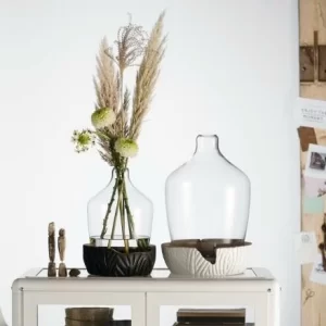Aktion 🛒 Coupon 👍 Leonardo Vase Mit Holzsockel CASOLARE 33 Cm Schwarz 🤩 🌟 17