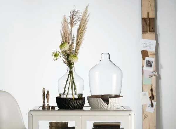 Aktion 🛒 Coupon 👍 Leonardo Vase Mit Holzsockel CASOLARE 33 Cm Schwarz 🤩 🌟 5
