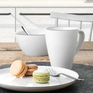 Brandneu 🛒 Seltmann Weiden Lido Black Line Frühstücks-Set 18-tlg. Rund 😍 12